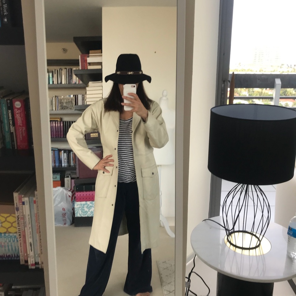 Cynthia Steffe Leather Trench large